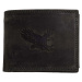 HL Luxusná kožená peňaženka s orlom - čierna