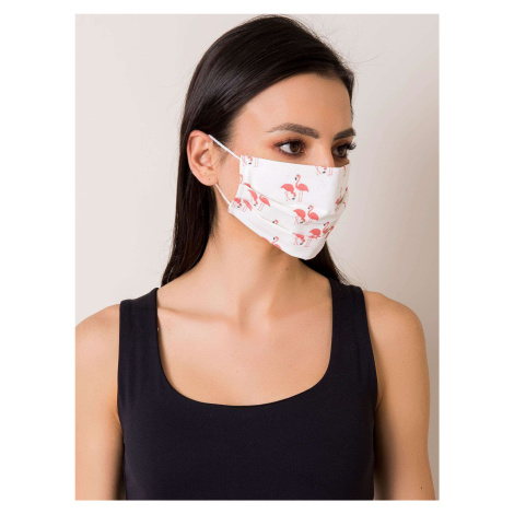 White protective mask with flamingos