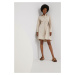 Bavlnené šaty Answear Lab béžová farba, mini, rovný strih
