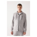 Avva Gray Unisex Sweatshirt Hooded Flexible Soft Texture Interlock Fabric Zippered Regular Fit