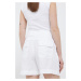 Ľanové šortky Lauren Ralph Lauren biela farba,jednofarebné,vysoký pás,200862093