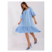 Light blue dress with a loose cut ruffle