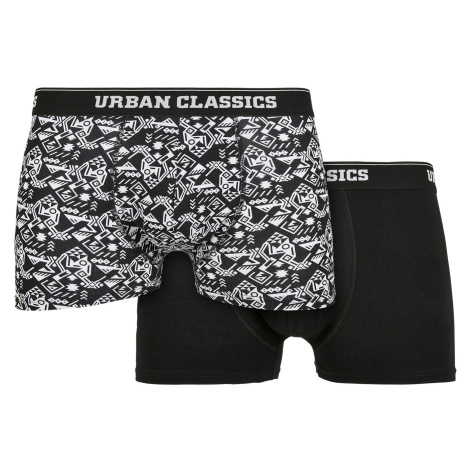 Organic Boxer Shorts 2-Pack Detail aop+black Urban Classics