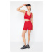 Trendyol Red Brushed Soft Fabric Inner Waist Pocket Detailed Knitted Sports Shorts/Short Tights