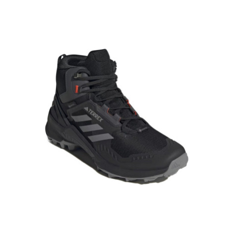 Pánska členková turistická obuv ADIDAS Terrex Swift R3 Mid GTX core black grey three solar red