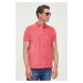 Polo tričko Tommy Hilfiger pánske, ružová farba, jednofarebné