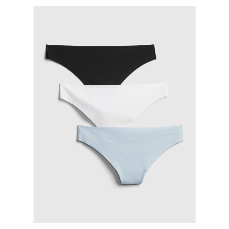 GAP Modré dámske nohavičky no-show thong, 3ks