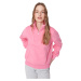 Trendyol Pink Oversize/Wide Zipper High Neck Thick Fleece Knitted Sweatshirt