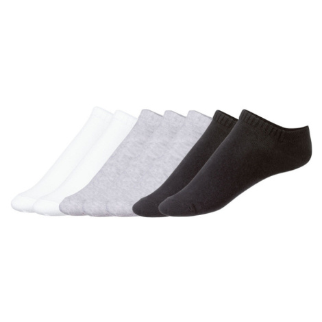 esmara® Dámske členkové ponožky s biobavlnou, 7 párov (biela/sivá/čierna)