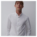 Reserved - Štruktúrovaná bavlnená košeľa - Biela