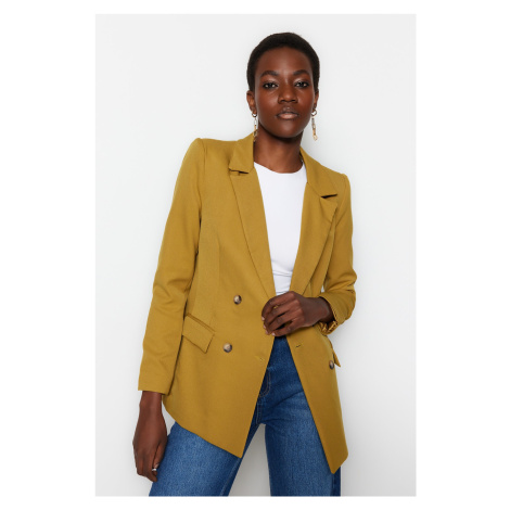 Trendyol Khaki Woven Lined Buttoned Blazer Jacket