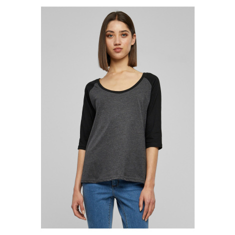 Women's 3/4 Contrast Raglan T-Shirt Coal/Black Urban Classics