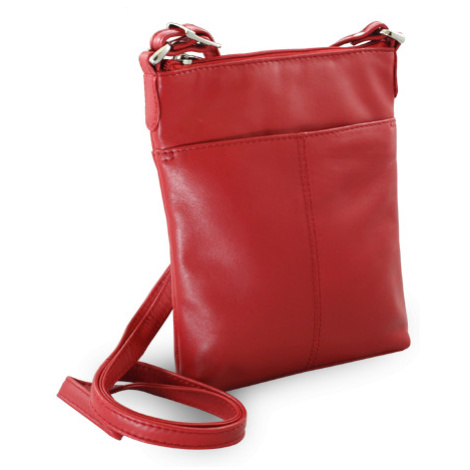 Červená kožená zipsová kabelka 212-3013-31 Arwel