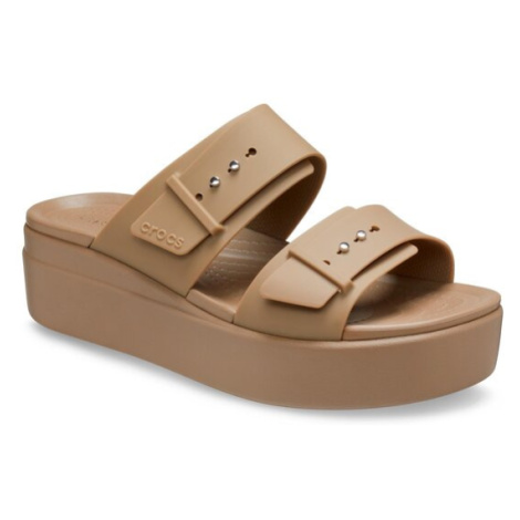 Crocs Sandále Brooklyn Low Wedge Sandal W 207431 Kaki