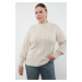 Trendyol Curve Stone Braided Soft Textured Knitwear Sweater