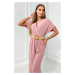 Overall with decorative belt at waist powder pink