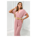 Jumpsuit with decorative belt at the waist powder pink