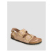 Dámske Krémové Sandály Birkenstock Milano Big Buckle Natural Leather Patent Narrow