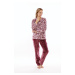 FLORA teplé pyžamo mauve 6456 wine - Vestis pohodlné domácí oblečení