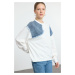 Trendyol Ecru Denim Detailed Regular/Normal Pattern Knitted Sweatshirt