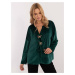 Dark green velour blouse large size