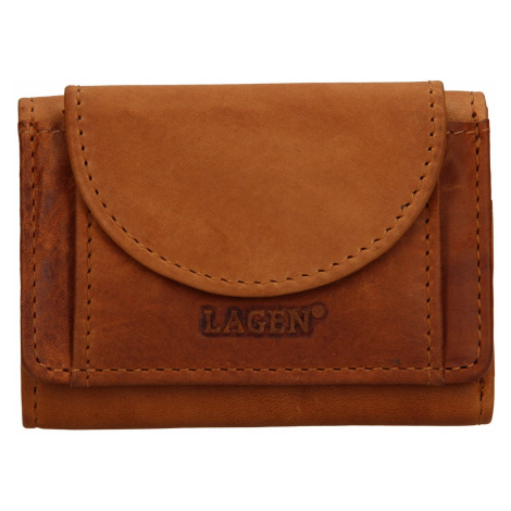 Dámska kožená slim peňaženka Lagen Simena - hnedá