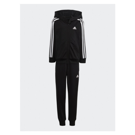 Adidas Tepláková súprava Essentials 3-Stripes Shiny Tracksuit HR5906 Čierna Slim Fit