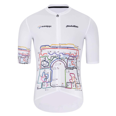 HOLOKOLO Cyklistický dres s krátkym rukávom - MAAPPI II. ELITE - biela/viacfarebná