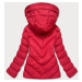 Krátka červená dámska zimná bunda (5M725-270)