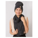 RUE PARIS Dark grey winter set with hat and scarf