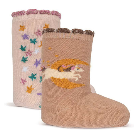 Detské ponožky Konges Sløjd 2-pak béžová farba