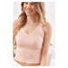 Knitted top with powder neckline