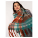 Green-orange women's scarf with fringe