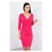 Fitted dress with a cut-out under the bust in fuchsia color