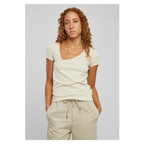 Women's Organic Asymmetrical T-Shirt with White Sand Urban Classics