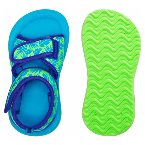 NABAIJI Plavecké sandále pre najmenších zelené s potlačou TYRKYSOVÁ