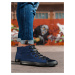 Ombre Men's shoes sneakers in combined materials - navy blue