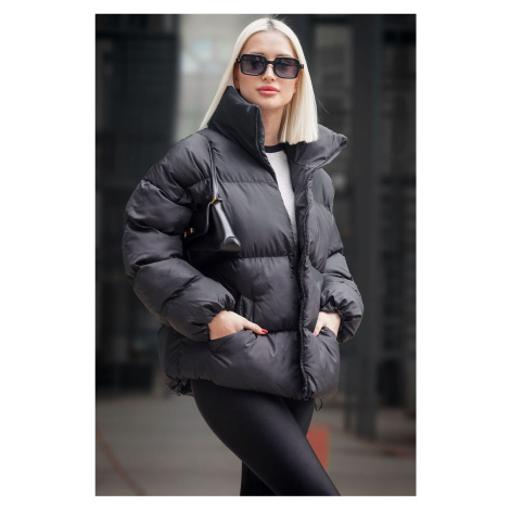 Madmext Black Basic Oversize Women's Down Coat