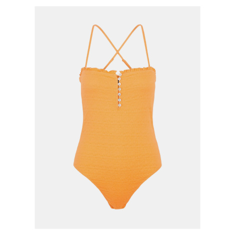 Orange Women's Bodysuit Pieces Leaf - Women
