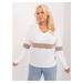 Ecru cotton blouse plus size long sleeve