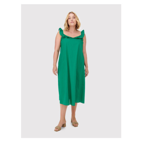 ONLY Carmakoma Každodenné šaty Ally 15262056 Zelená Regular Fit