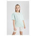 DEFACTO Girl Relax Fit Crew Neck Short Sleeve T-Shirt