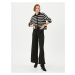 Koton Wide Leg Trousers High Waist Knitwear Ribbed