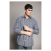 DEFACTO Regular Fit Striped Textured Long Sleeve Shirt