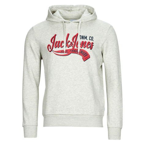 Jack & Jones  JJELOGO SWEAT HOOD 2 COL 23/24  Mikiny Šedá