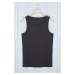 Trendyol Anthracite Slim/Slim Fit Ribbed Basic Sleeveless T-Shirt/Athlete