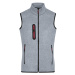 James & Nicholson Pánska vesta z pleteného fleecu JN774 - Svetlošedý melír / červená