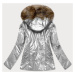 Ľahká strieborná dámska metalická zimná bunda (721ART)