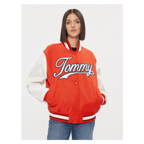 Tommy Jeans Bundy bomber Letterman DW0DW17233 Červená Relaxed Fit Tommy Hilfiger