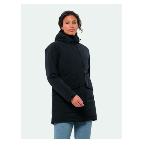 Jack Wolfskin Zimné bundy Tempelhof Coat 1116151 Čierna Regular Fit